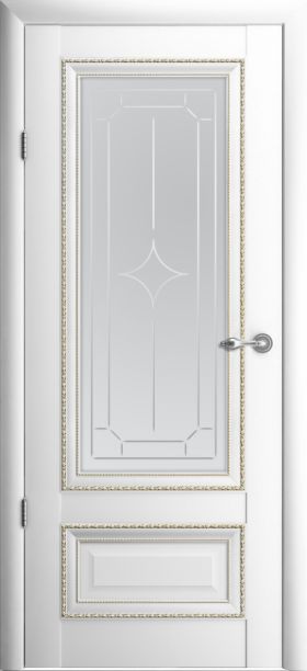 Дверь межкомнатная ALBERO Версаль 1 _ белый , стекло матовое..