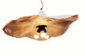 Светильник из усиленного папье-маше подвесной серый "ШЛЯПА" на 3 лампы P025-19