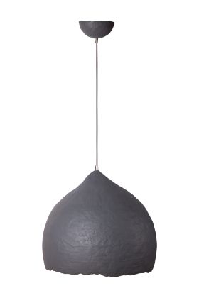 Светильник из усиленного папье-маше подвесной темный серый P019-19