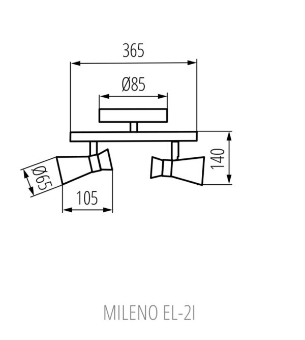 Светильник спот MILENO EL-2I ASR-AN, 2xGU10, IP20, серебряный/медный, Kanlux 29115 - фото 3