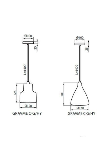 Светильник подвесной GRAVME O G/HY, E27, IP20, серый матовый, Kanlux 24280 - фото 3