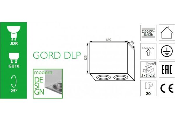 Потолочный точечный светильник GORD DLP 250-B (25474) - фото 3