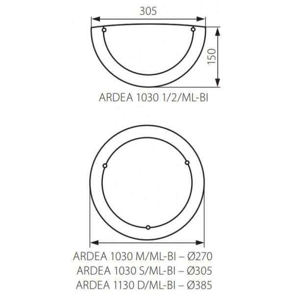 Светильник потолочный ARDEA 1030 S/ML-BI, E27, IP20, белый, 70784 - фото 4