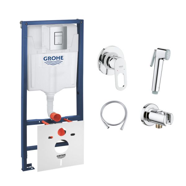 Комплект Grohe инсталляция Rapid SL 38772001 + набор для гигиенического душа со смесителем BauLoop 111042