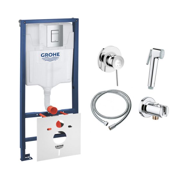 Комплект Grohe инсталляция Rapid SL 38772001 набор для гигиенического душа со смесителем BauClassic 111048