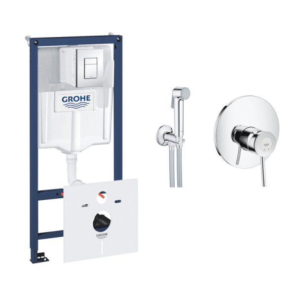 Комплект Grohe инсталляция Rapid SL 38827000 + набор для гигиенического душа со смесителем BauClassic 2904800S