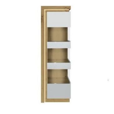 Ромео витрина орех салев/белый глянец REG1W L/P+подсветка