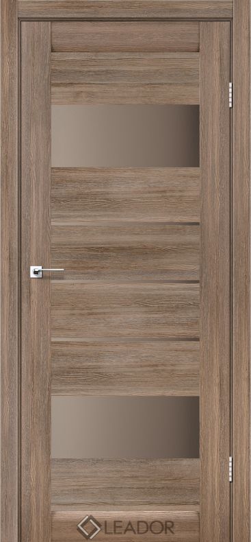 Дверь межкомнатная ARONA_GRAY WOOD_BRONZE SATIN