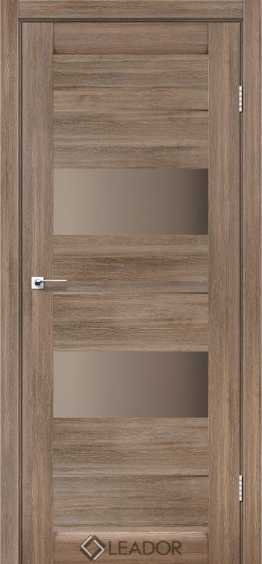 Дверь межкомнатная CANNELI_GRAY WOOD_BRONZE SATIN