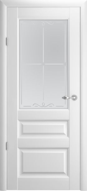 Дверь межкомнатная ALBERO Эрмитаж 2_ белый, стекло матовое.