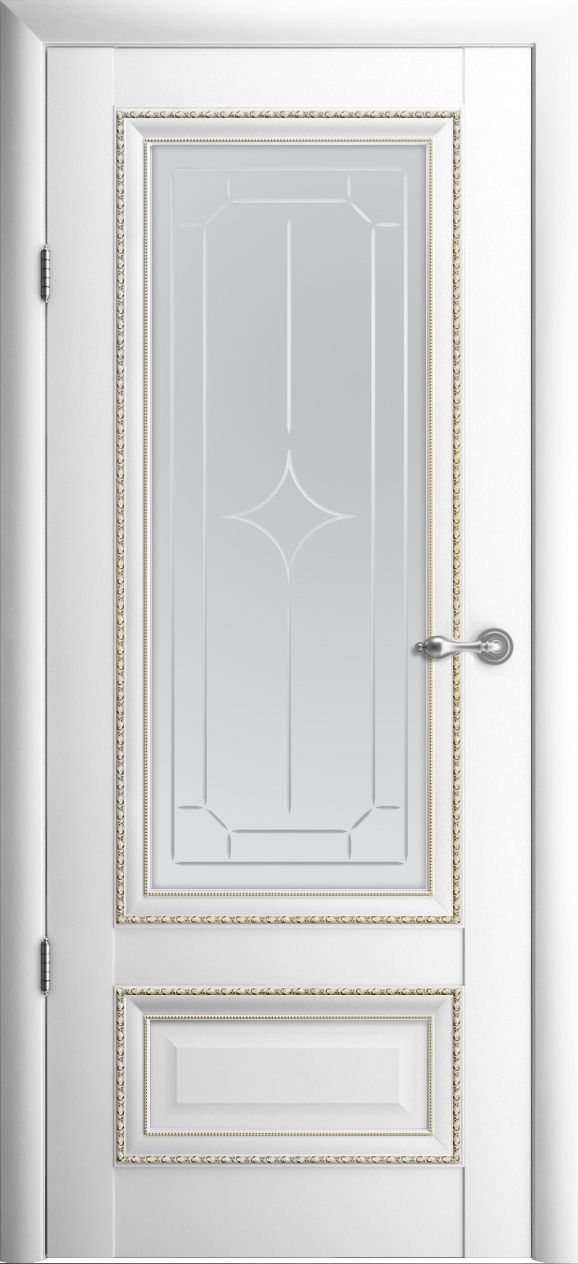 Мiжкiмнатнi дверi ALBERO Версаль 1_ бiлий , скло матове.