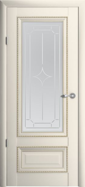 Дверь межкомнатная ALBERO Версаль1_ ваниль, стекло матовое.