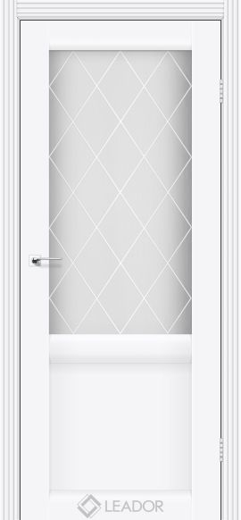 Двери LЕАDOR LAURA LR 01 _ белый матовый, стекло сатин. 