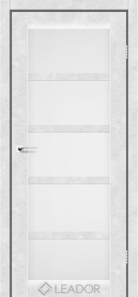 Двери LЕАDOR Венето _ белый бетон, стекло матовое. 