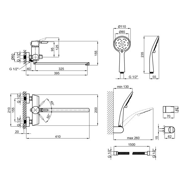 Смеситель для ванны Qtap Elit СRM 005 New - фото 4