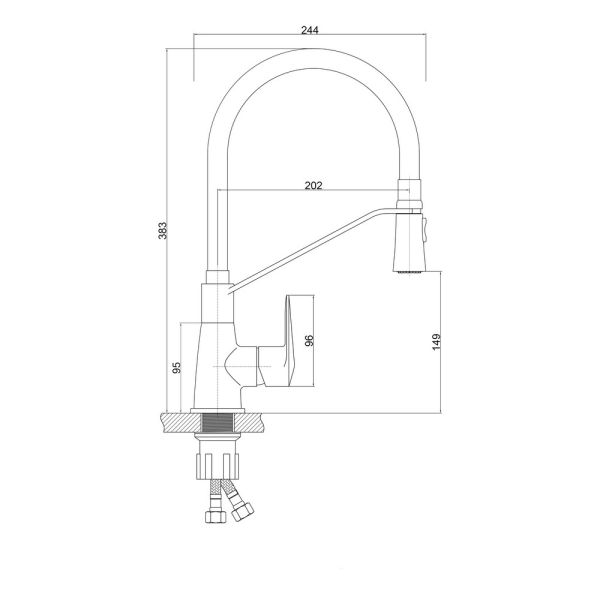 Смеситель для кухни Qtap Estet CRW 007F с рефлекторным изливом - фото 4