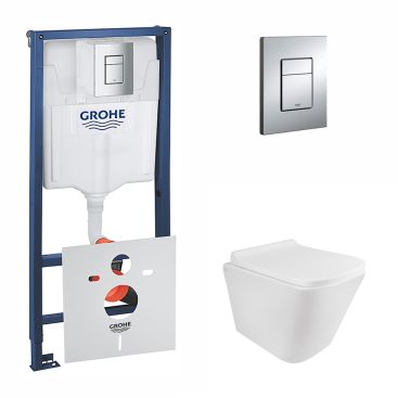 Набор инсталляция 4 в 1 Grohe Rapid SL 38772001 + унитаз с сиденьем Qtap Tern QT1733052ERW