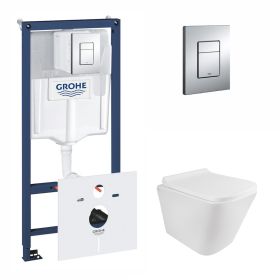 Набор инсталляция 5 в 1 Grohe Rapid SL 38827000 унитаз с сиденьем Qtap Tern QT1733052ERW