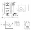 Набор Qtap инсталляция 3 в 1 Nest QT0133M425 с панелью смыва круглой QT0111M11V1146MB унитаз с сиденьем Swan QT16335178W - фото 4