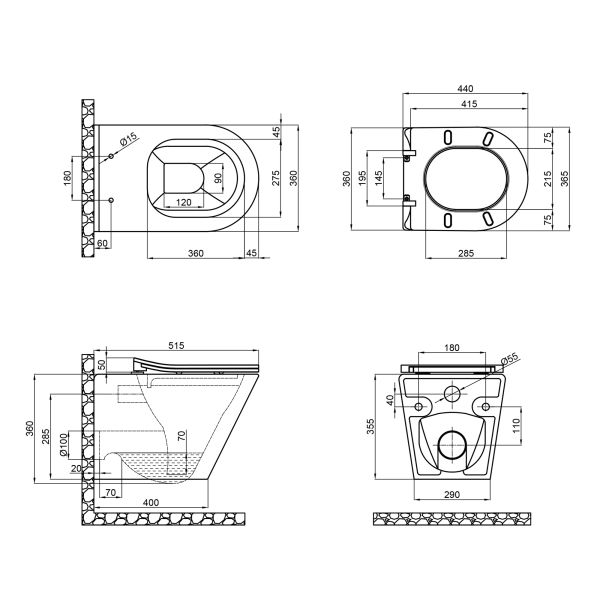 Унитаз подвесной Qtap Scorpio безободковый с сидением Soft-close QT1433053ERMB - фото 4