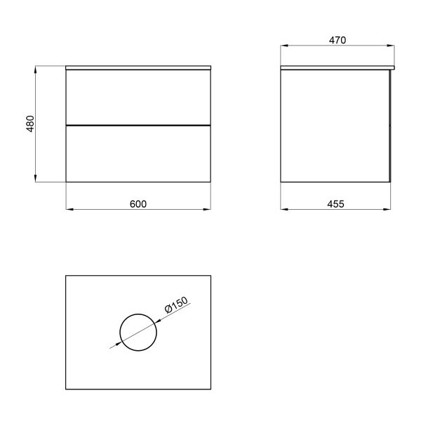 Тумба подвесная Qtap Tern 600х476х469 White со столешницей QT1779TPL601W - фото 4