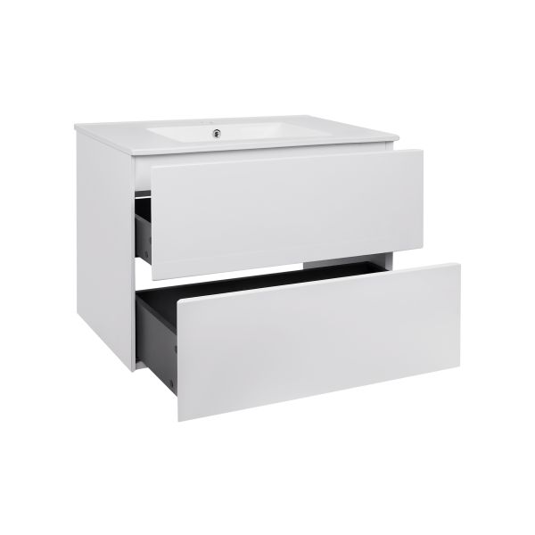 Комплект Qtap Tern 800х580х437 White тумба подвесная раковина врезная QT1772TPЛ8013080CW - фото 3