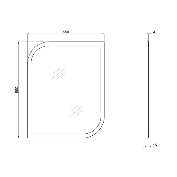 Зеркало Qtap Scorpio 550х695 Graphite QT147850702G - фото 4