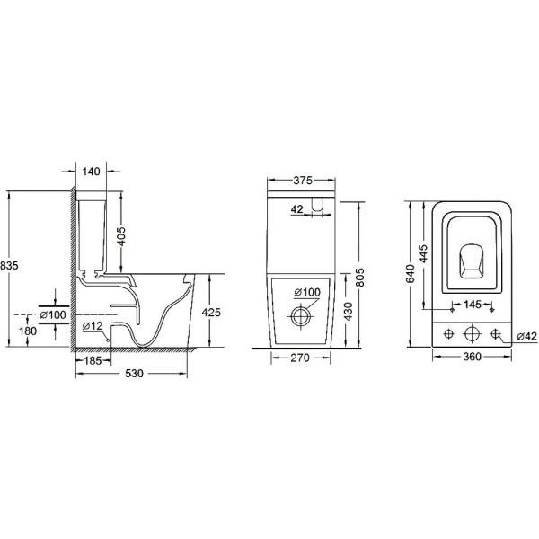 Унитаз компакт Qtap Crow безободковый с сиденьем Soft close QT05222170W - фото 4