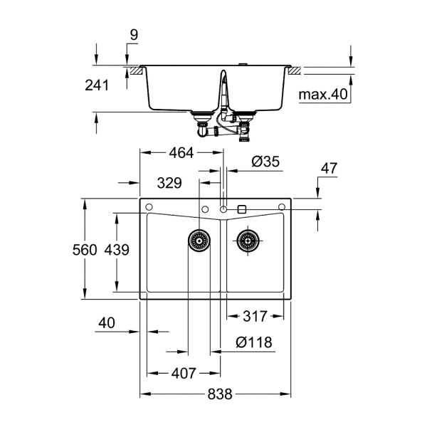 Кухонная мойка Grohe Sink K700 31657AT0 - фото 3