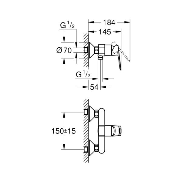 Смеситель для душа Grohe BauLoop 23634000