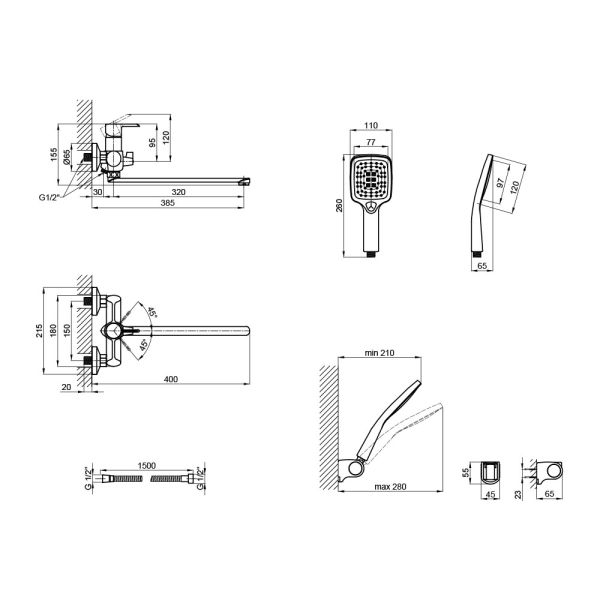 Смеситель для ванны Qtap Grand WCR 005 - фото 4