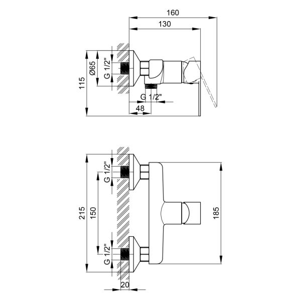 Смеситель для душа Qtap Ustek 4016107C - фото 3