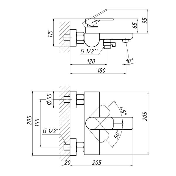 Смеситель для ванны Qtap Flaja 3010102GC - фото 3