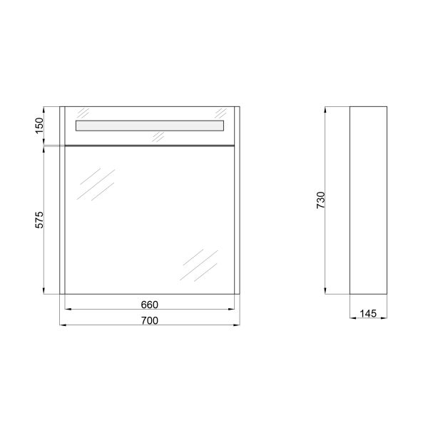 Зеркальный шкаф подвесной Qtap Robin 700х730х145 Graphite с LED-подсветкой QT1377ZP7002G - фото 4