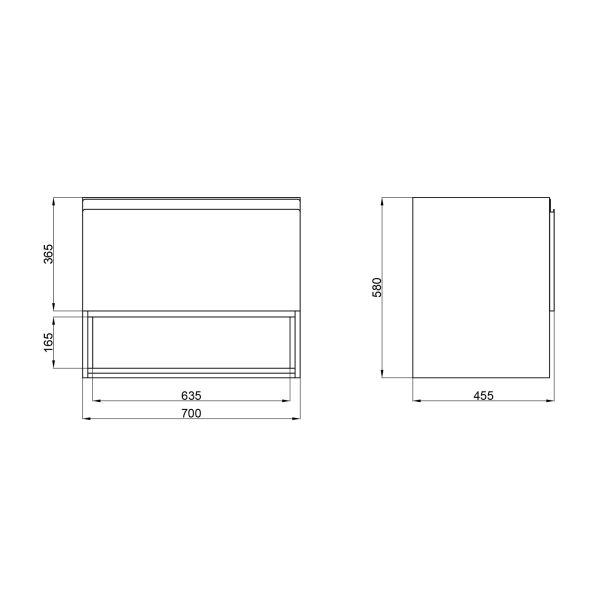 Тумба подвесная Qtap Robin 700х580х437 White/Whitish oak QT1374TPВ7001WWO - фото 4