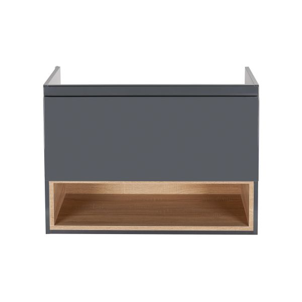 Тумба подвесная Qtap Robin 700х580х437 Graphite/Whitish oak QT1374TPВ7002GWO - фото 2