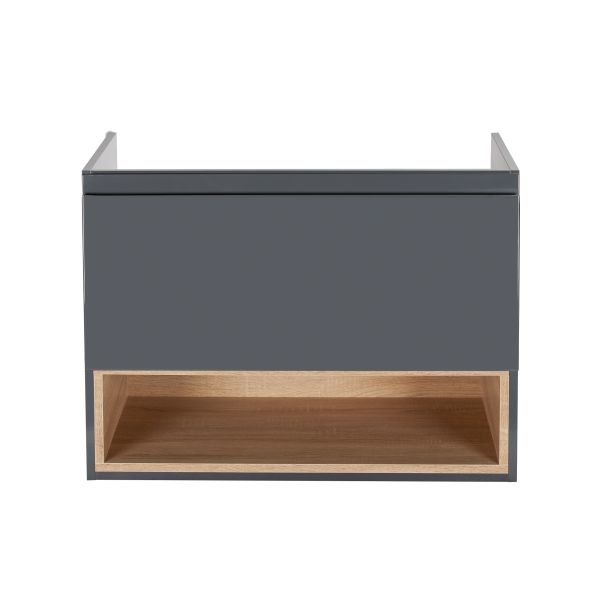 Тумба подвесная Qtap Robin 800х580х437 Graphite/Whitish oak QT1374TPВ8002GWO - фото 2