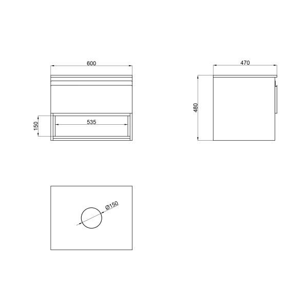 Тумба подвесная Qtap Robin 600х476х437 Graphite/Whitish oak со столешницей QT1379TPН6002GWO - фото 4