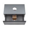 Тумба подвесная Qtap Robin 800х476х437 Graphite Whitish oak со столешницей QT1379TPН8002GWO