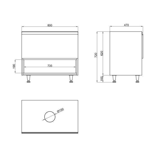 Тумба напольная Qtap Robin 800х616х437 Graphite/Whitish oak со столешницей QT1380TNН8002GWO - фото 4