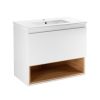 Комплект Qtap Robin 700х580х437 White/Whitish oak тумба подвесная + раковина врезная QT1372TPВ7001WWO - фото 5