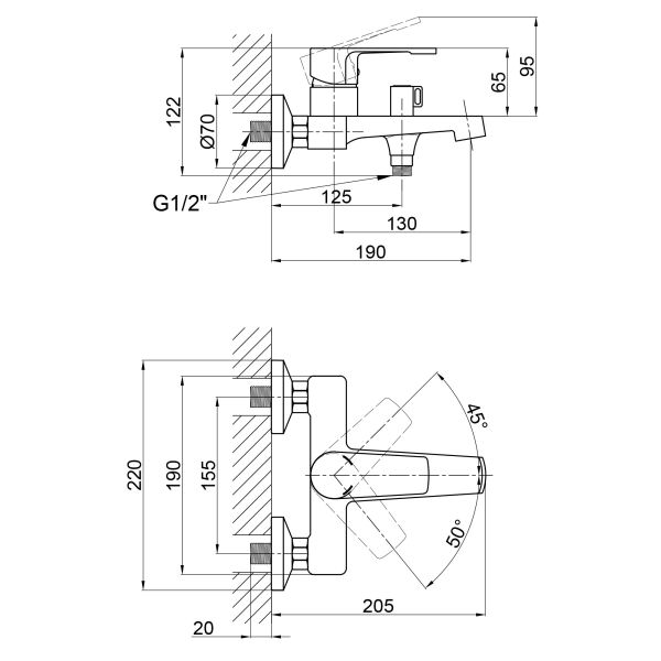 Смеситель для ванны Qtap Vitkov 3019104GC - фото 4