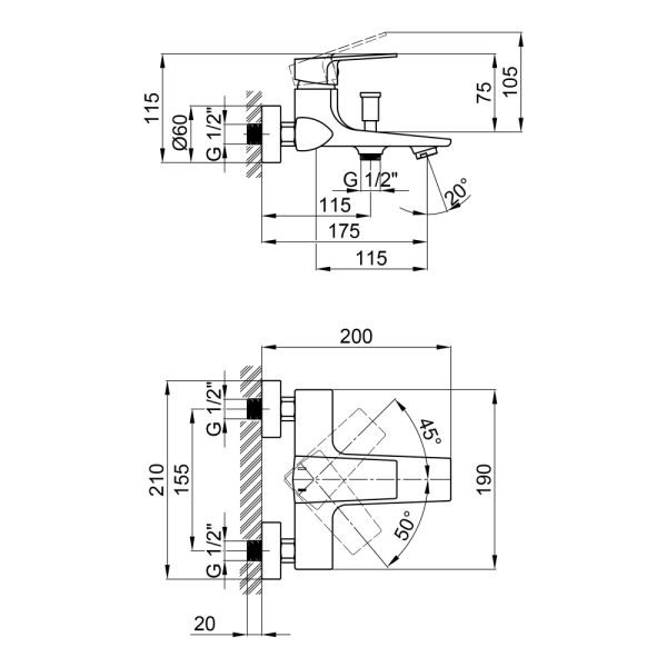 Смеситель для ванны Qtap Lodenice 3030101DC - фото 4