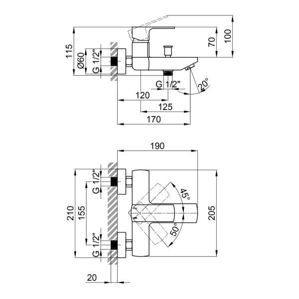 Смеситель для ванны Qtap Lipno 3023101DCB - фото 4