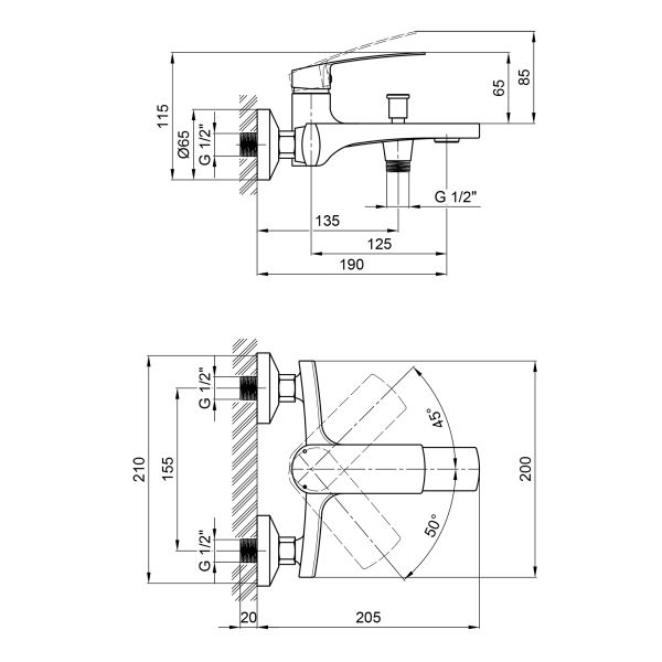 Смеситель для ванны Qtap Kralovice 3029103DC - фото 2