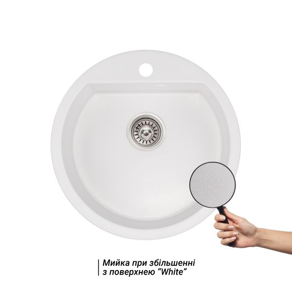 Кухонная мойка Qtap CS D510 White (QTD510WHI650) - фото 3