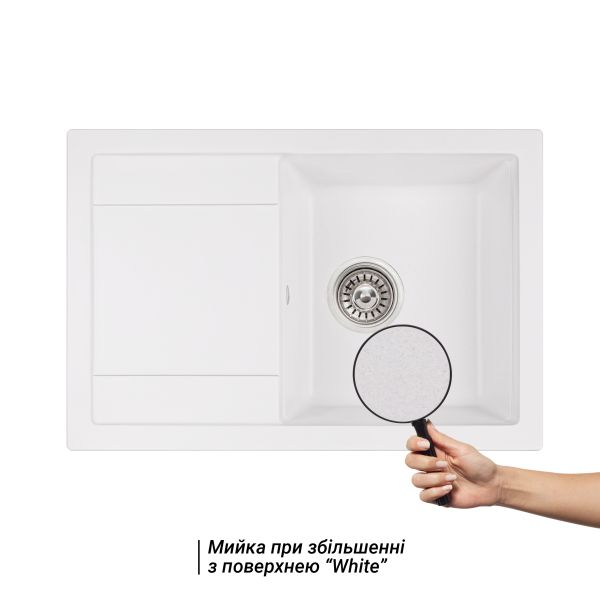 Кухонная мойка Qtap CS 7449 White (QT7449WHI650) - фото 3