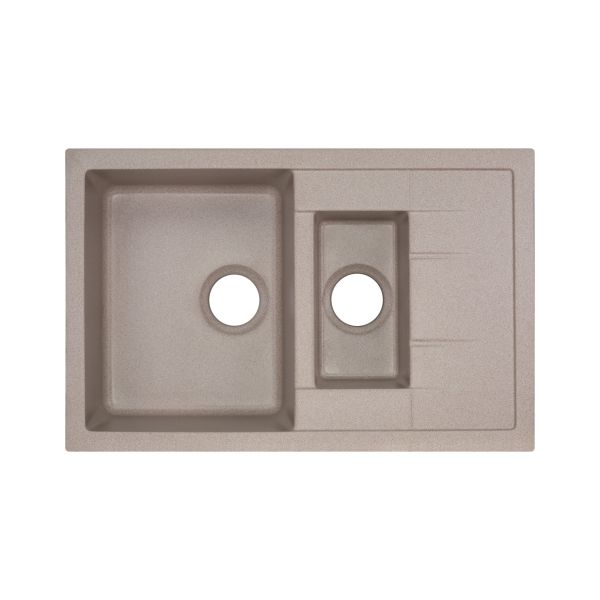 Кухонная мойка с дополнительной чашей Qtap CS 7648 Beige (QT7648BEI551) - фото 5