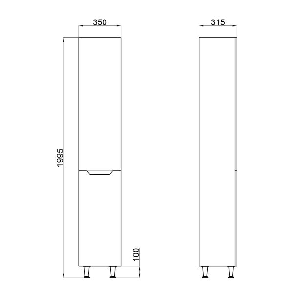 Пенал напольный Qtap Scorpio 350х1900х300 White QT1475PN1901RW - фото 4