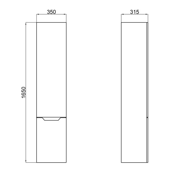 Пенал подвесной Qtap Scorpio 350х1650х300 Graphite QT1476PP1652RG - фото 4